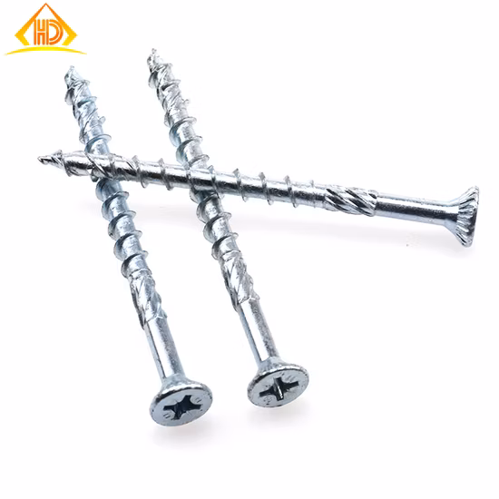 Factory Supply Carbon Steel Knurled Body Pozidriv Double Csk Head Chipboard Wood Screws