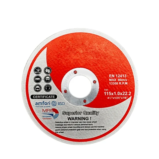 OEM T41 Resin Abrasive Metal Cutting Disc 4 1/2 Inch Cut off Wheel Disco De Corte 115X1X22 Sample Customization